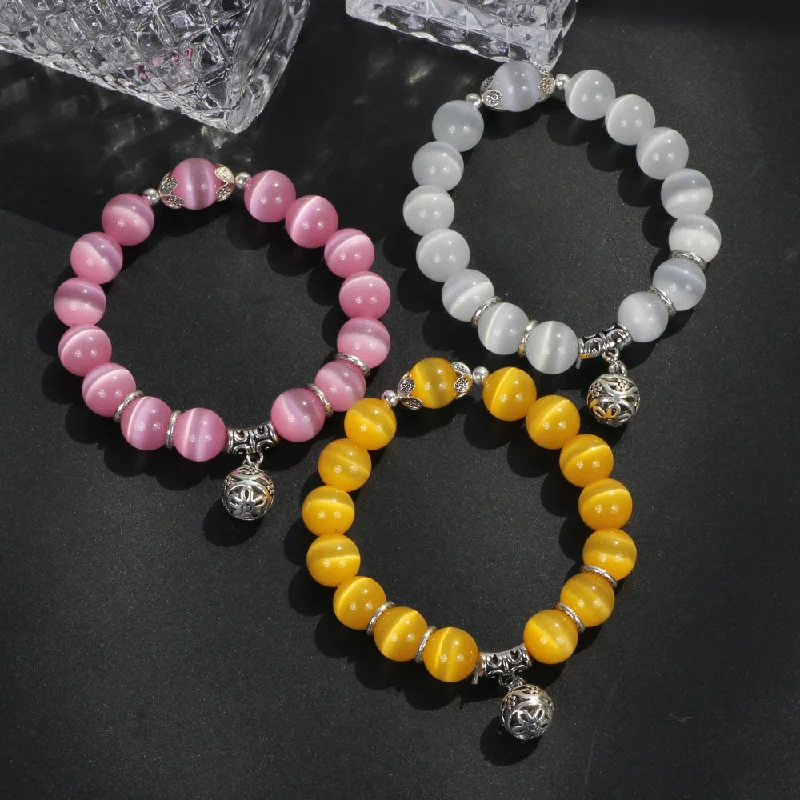 Wholesale Single Circle Multi Color Choice Opal Round Beads Bracelet