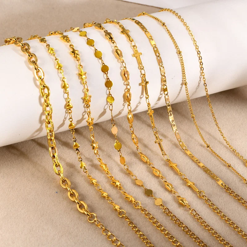 Wholesale Stainless Steel Gold Stacked Bead Bracelet