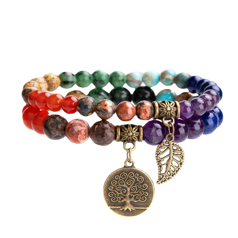 Wholesale Tree of Life Leaf Agate Bracelets