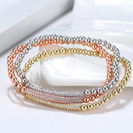 Wholesale Tricolor Copper Beads Bracelet