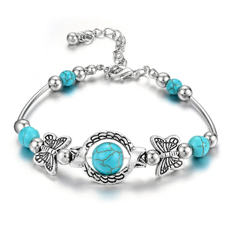 Wholesale Turquoise Butterfly Turtle Alloy Bracelet