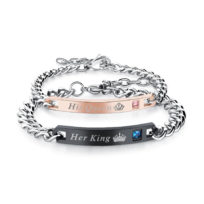 Wholesale Valentine's Day Zircon Titanium Steel Bracelet