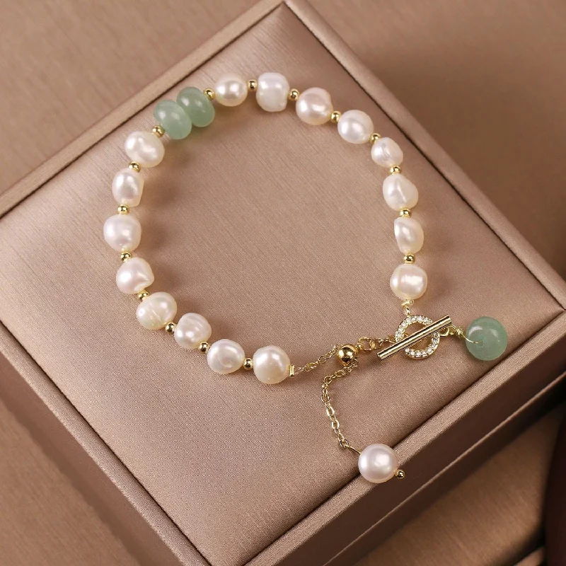 Natural Pearl Bracelet Green